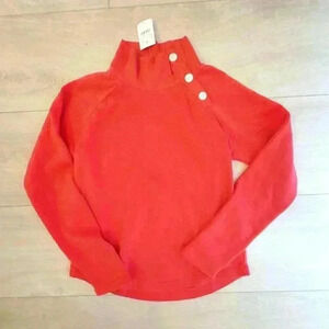 Crewcuts Girls Button Neck Pullover XL Red   BU390